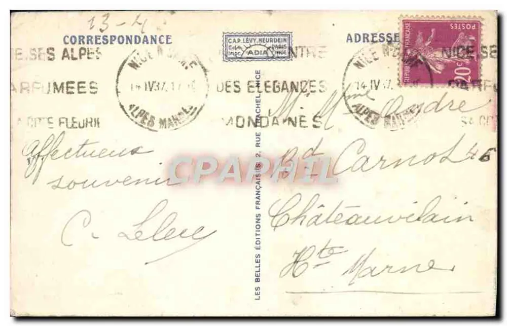Nice — Le Quai du Midi et le Monument aux Morts — Adia - Rückseite