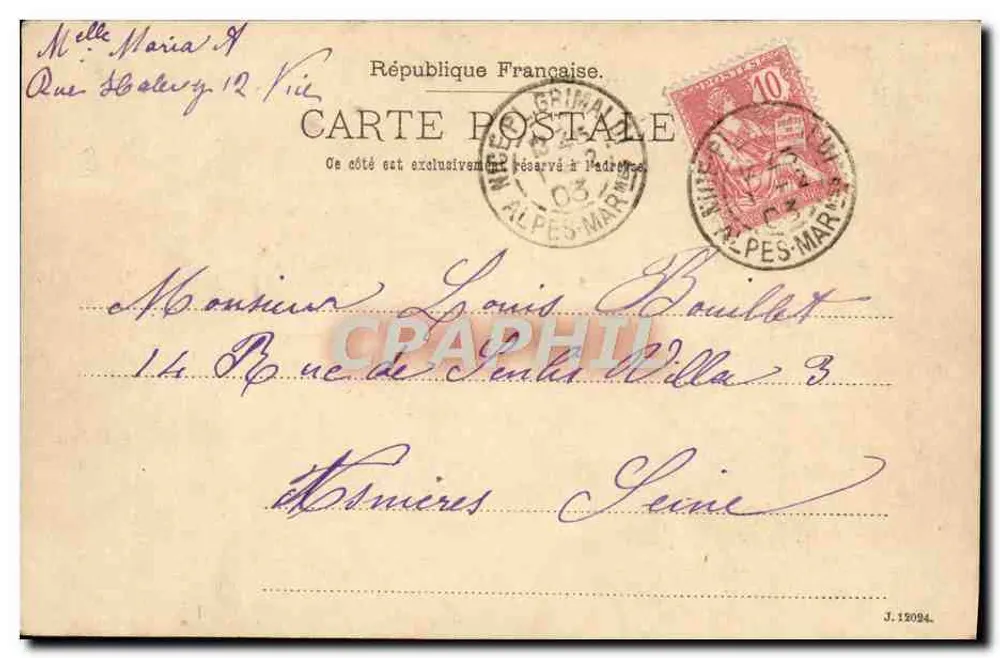 Nice — Visão aérea do porto e do centro — H. G. & Cie, No. 8168, Dép. - Verso