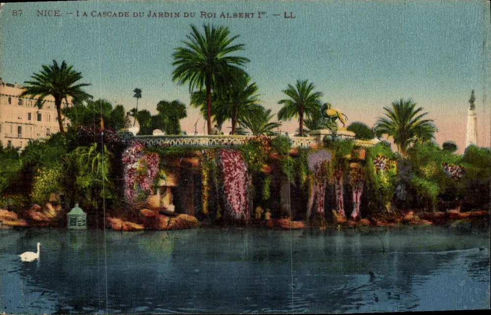 Nice — A Cascata do Jardim do Rei Albert I — LL. n°87 - Frente