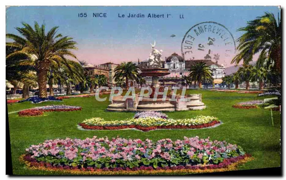 Nice - O Jardim Albert Ier — editor LL, n° 155 - Frente