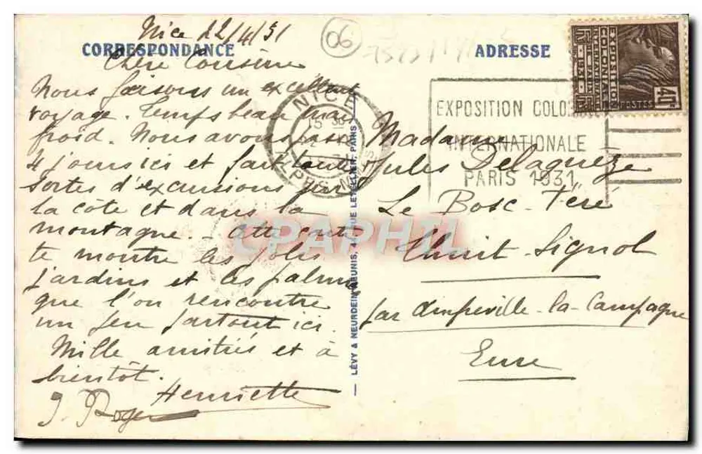 Nice - O Jardim Albert Ier — editor LL, n° 155 - Verso