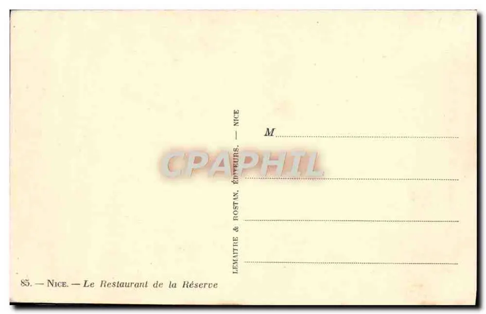 Nizza — Het Restaurant de la Réserve — Lemaître & Rostan, Nizza - Achterkant
