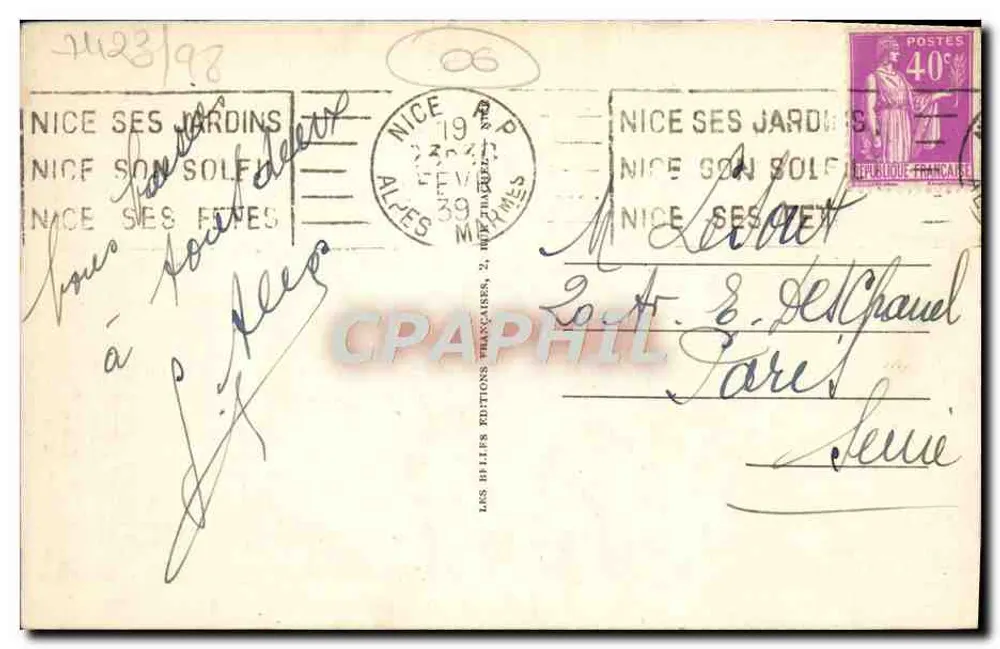 Quai dos Estados Unidos — Nice — Editor CAP, n° 465 - Verso