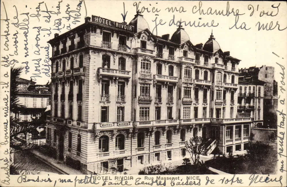 Hotel Rivoir — Nice — Rue Massenet — editor L. Gich - Frente