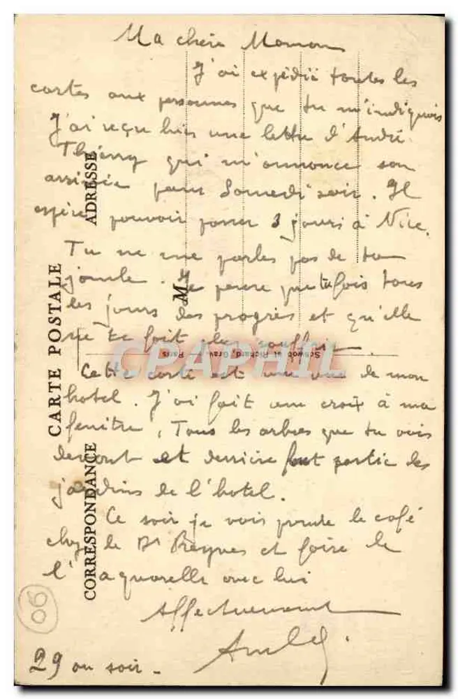 Hôtel de Nice — Nice — editor não identificado, número de série não visível - Verso