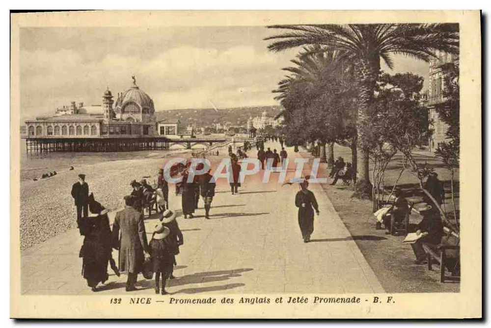 Nice — Promenade des Anglais und Jetée Promenade — B. F. — n°132 - Vorderseite