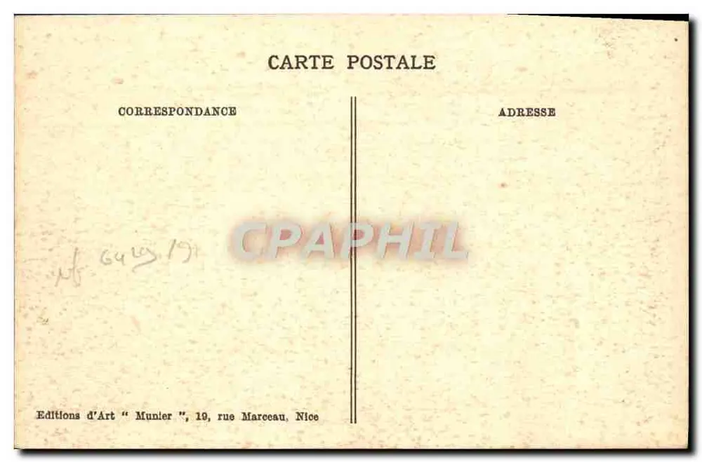 Nizza — Die Grotte des Jardin Albert-Ier — Foto Munier, n°138 - Rückseite