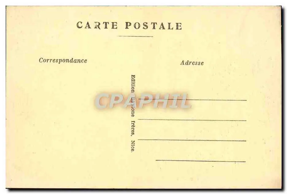 Nice — Allgemeiner Blick auf die neuen Gärten — B.F. — Edition byrone frères, Nice - Rückseite