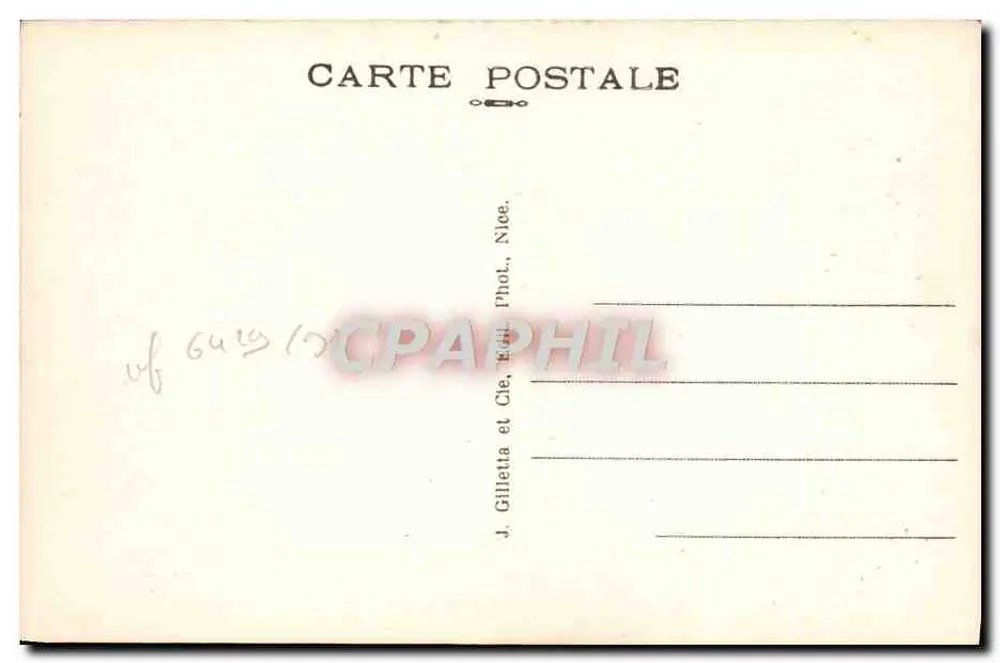 Nice — Palast der Promenade und Promenade des Anglais — J. Gilletta et Cie, Nice - Rückseite