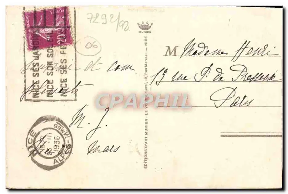 NICE — Promenade des Anglais und Mont-Boron — Foto MUNIER - Rückseite