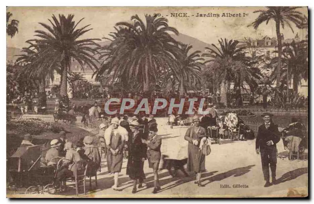 Nice - Jardins Albert Ier — Édit. Gilletta, n°20 - Frente