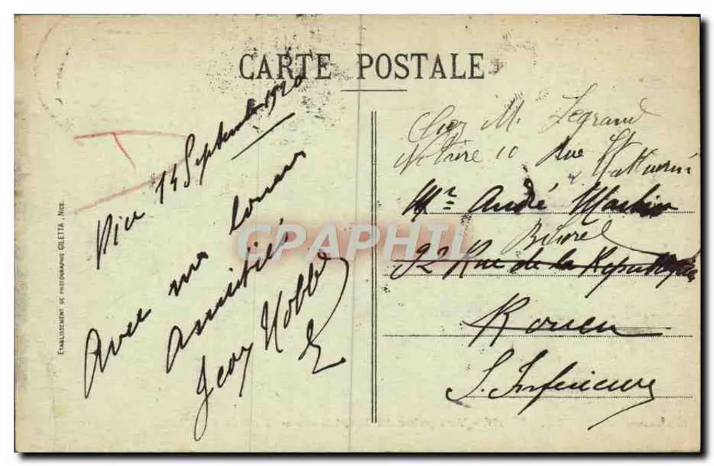 NICE - Ansicht von Mont Boron - Einfahrt zum Hafen — Edition Giletta, Nr. 35 - Rückseite