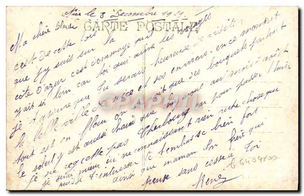 NICE - Widok z samolotu (monoplan pilota Lacrouze) — Foto Pievenay — N° 97 - Rewers