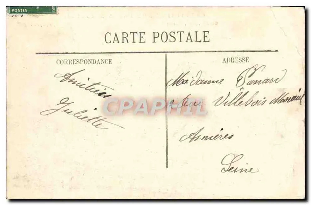 Carnaval de Nice 1908 — défilé avec géant et cortège — Guende, phot, Marseille - Verso