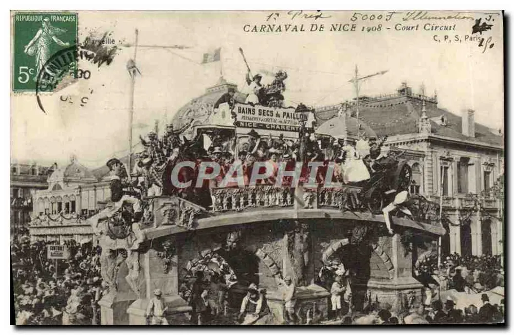 Carnaval de Nice 1908 — Cour de Cirque — Éditeur C. P. S., Paris - Frente