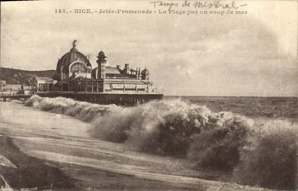 Nizza - Mole-Promenade - Die Strände bei Sturm - Verlag Gilletta, Nr. 145 - Vorderseite