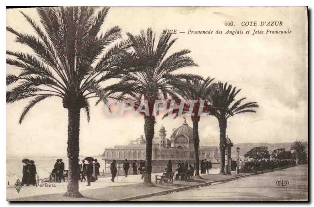 Nizza — Promenade des Anglais und Jetée Promenade — Perfecta, Nr. 550 - Vorderseite
