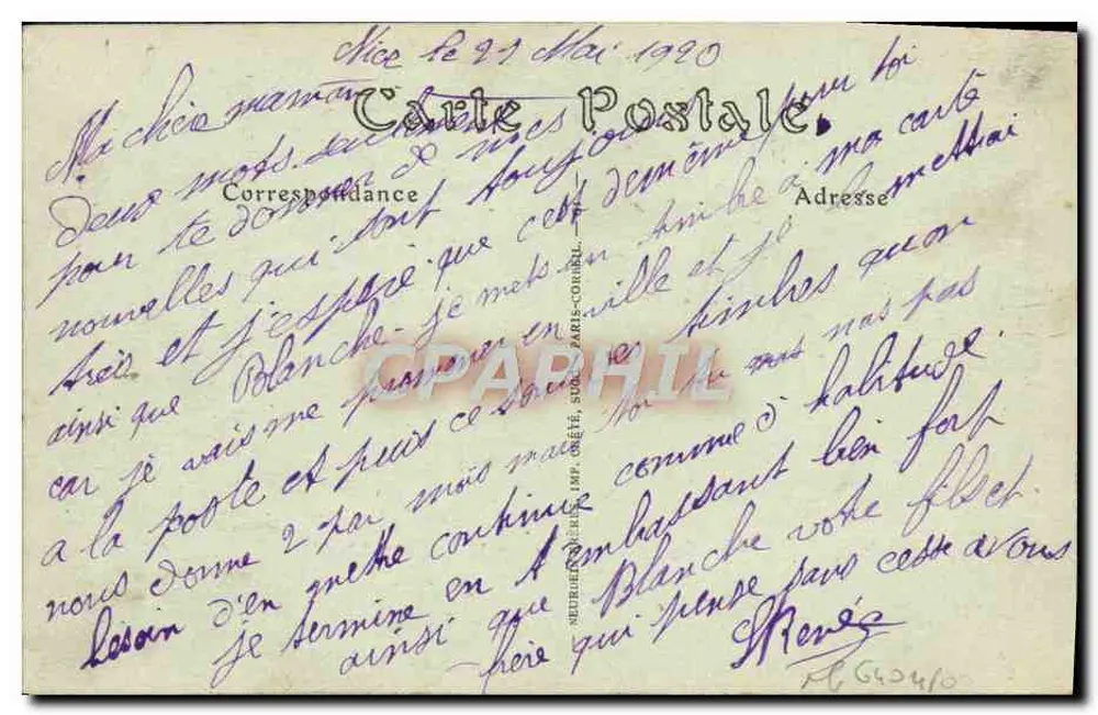 Nice — vista da promenade des Anglais — editor Jhoel, n° 1017 - Verso
