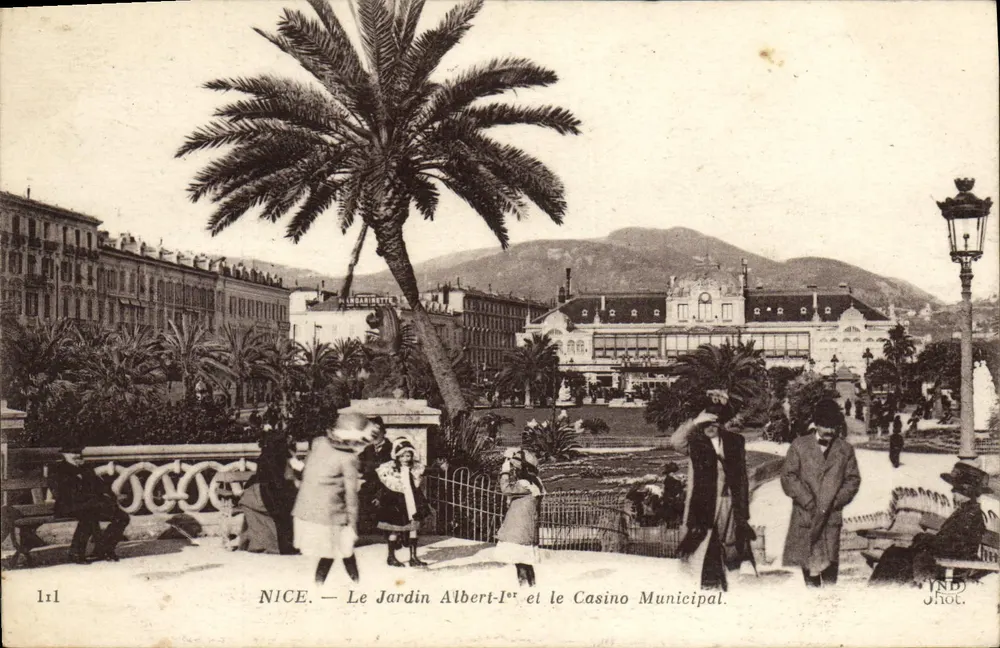 NICE — Le Jardin Albert-Lé und das Casino Municipal — IND Jhot. - Vorderseite