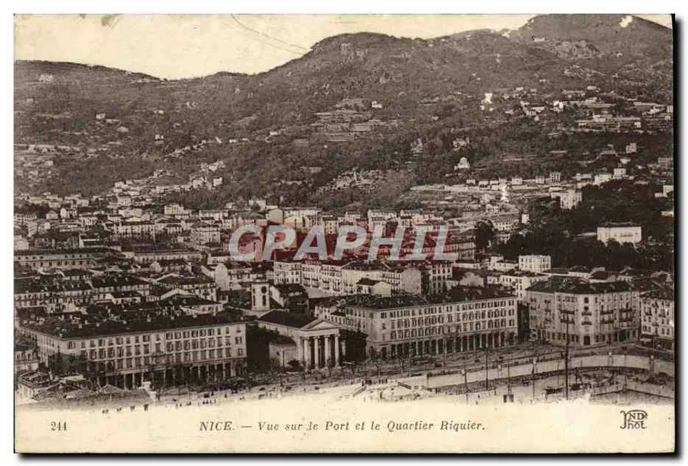 Nice — Vue sur le Port et le Quartier Riquier — JND PROL, n°244 - Recto