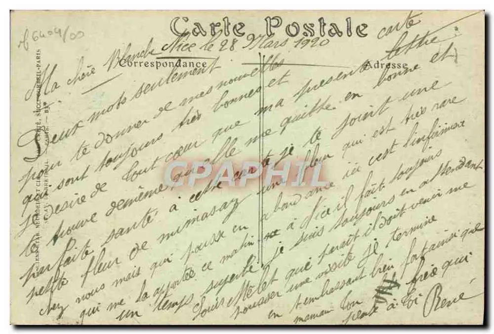 Nice — Vue sur le Port et le Quartier Riquier — JND PROL, n°244 - Verso