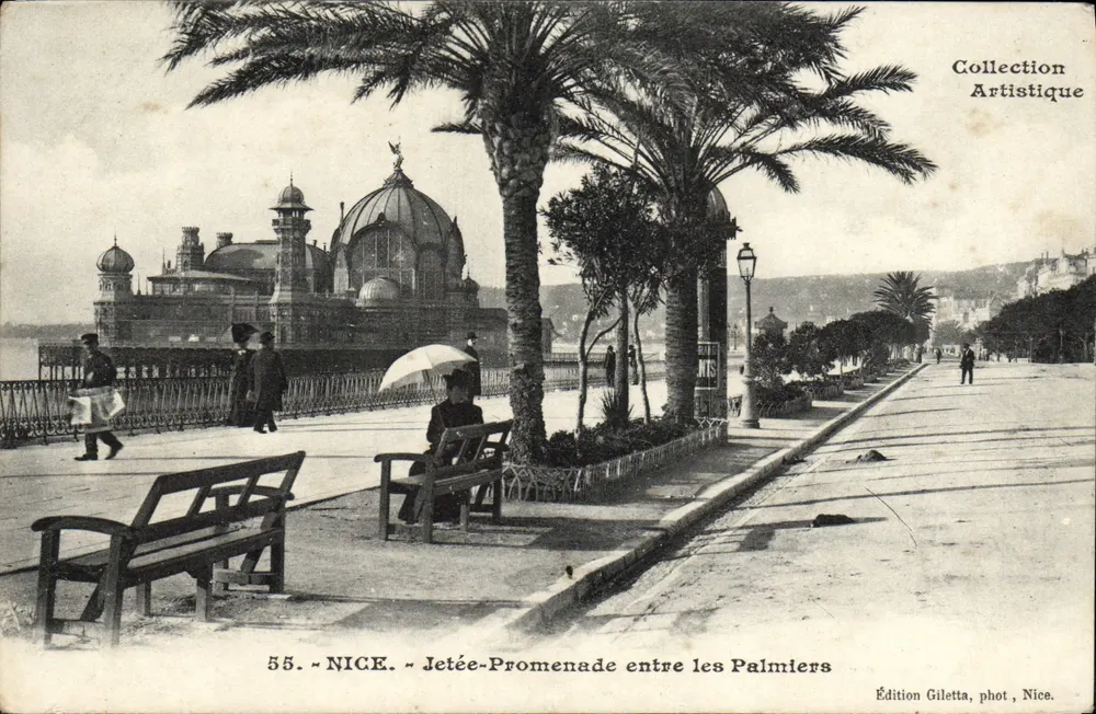 Nice - Jetée-Promenade entre os Palmiers — Edição Gilettà, fot. Nice, n°55 - Frente