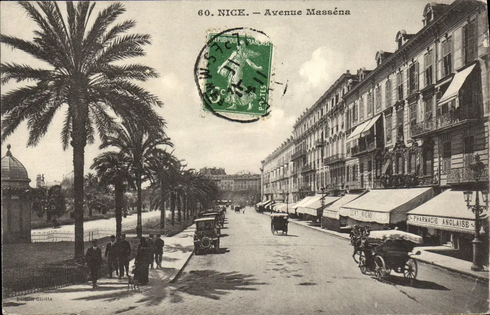 Nice — Avenida Masséna — Edição Gilotta - Frente