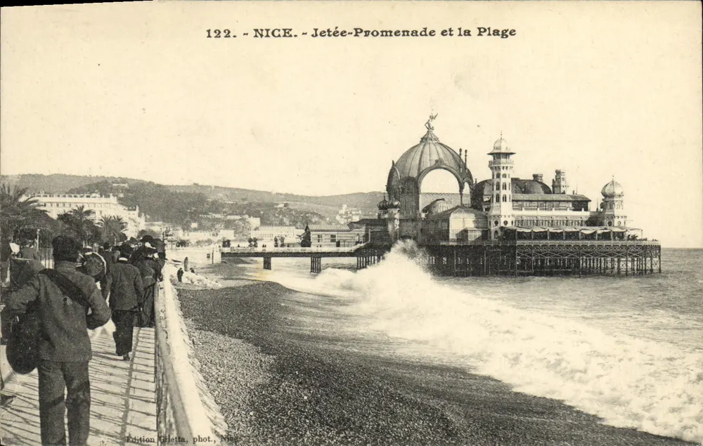 Nice - Jetée-Promenade e a Praia — Edição Gilletta, fot. Nice, n° 122 - Frente
