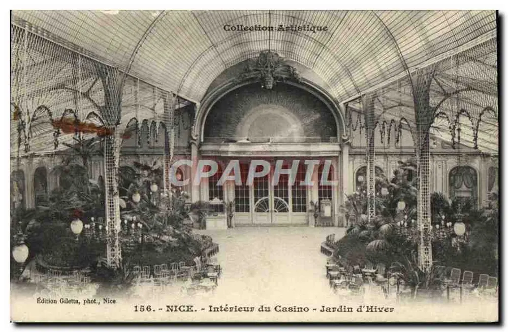 NICE — Intérieur du Casino — Jardin d'Hiver — Édition Gilelta, phot. Nice - Frente