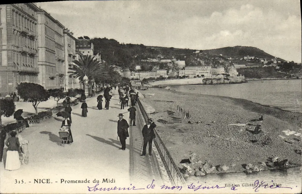 NICE - Promenade du Midi — Lembrete do meu período em Nice — Edição Giletta fot. Nice, n°315 - Frente