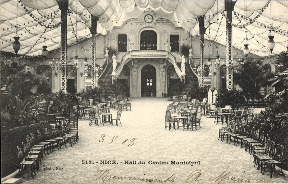 Niza — Hall del Casino Municipal — H. Léon Villaret, fot. Niza, n° 513 - Anverso