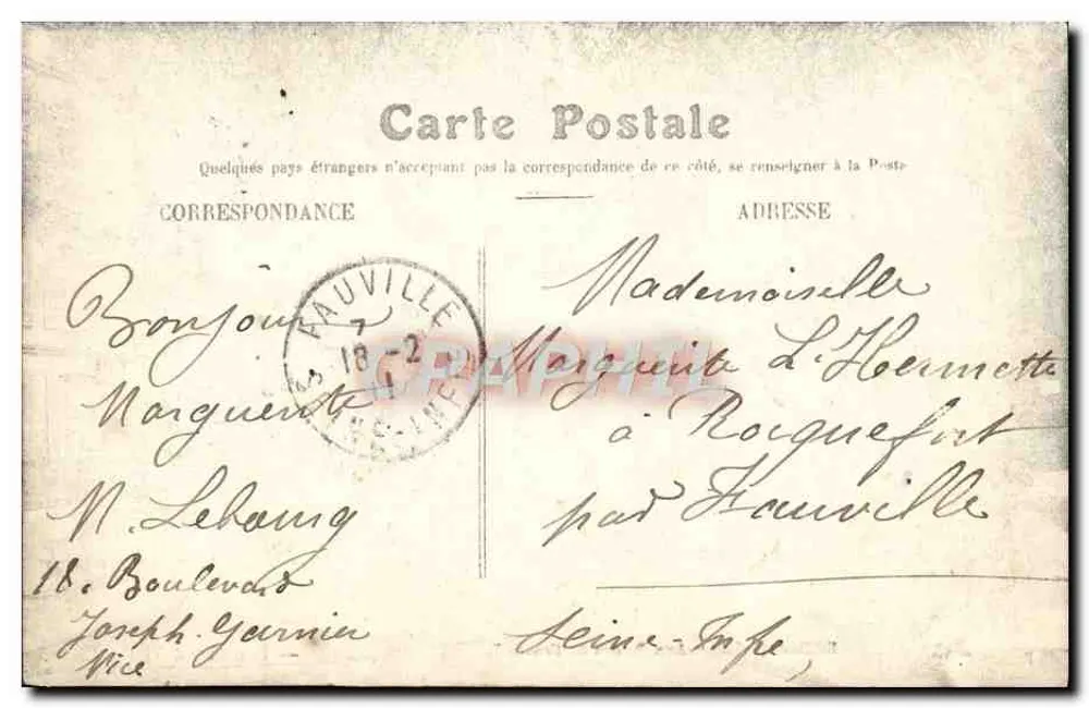 Nice — Boulevard Victor Hugo — Edição especial "Aux Dames de France" - Verso