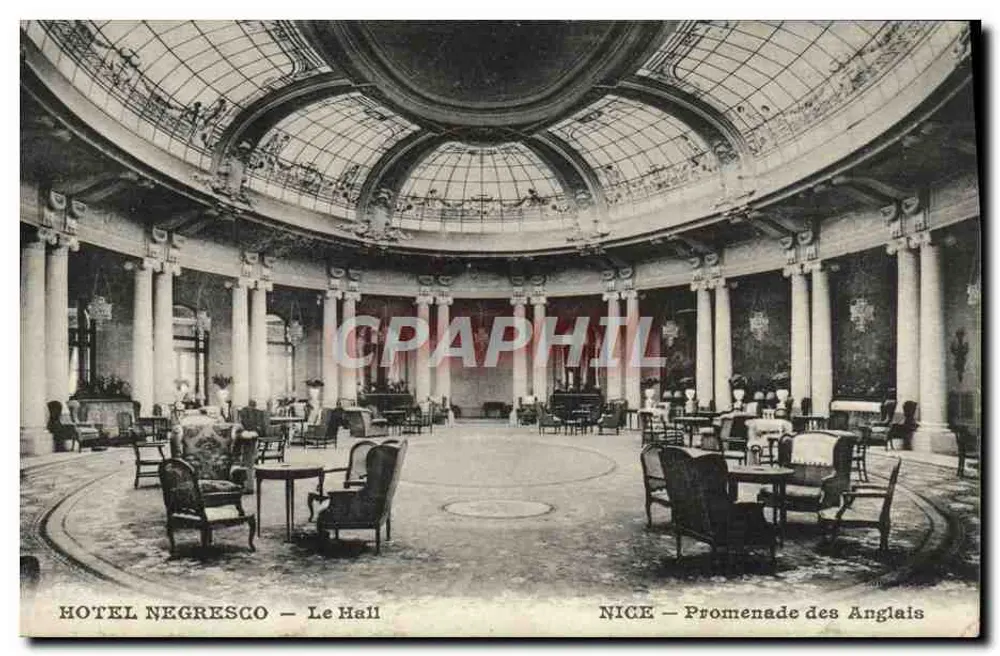 Hôtel Negresco — Le Hall — Éditeur Giletta frères, Nice - Recto