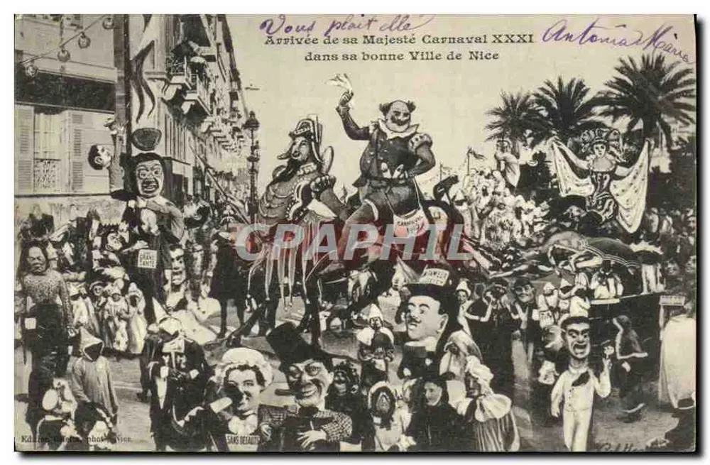 Ankunft Seiner Majestät Karneval XXXI in seiner guten Stadt Nizza — Kaling, Dufour, phot. Nizza - Vorderseite
