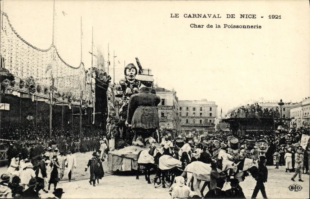 O Carnaval de Nice - 1921 — Carro da Pesca — Imprimé Illustré - Frente