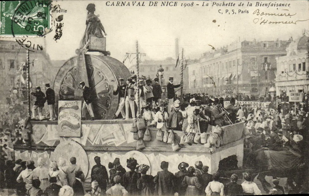 Karnawał w Nicei 1908 — Poczet Bienfaisance — C. P. S., Paryż - Awers