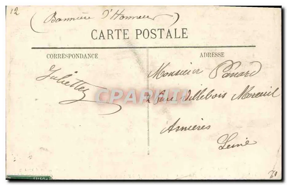Karnawał w Nicei 1908 — Poczet Bienfaisance — C. P. S., Paryż - Rewers