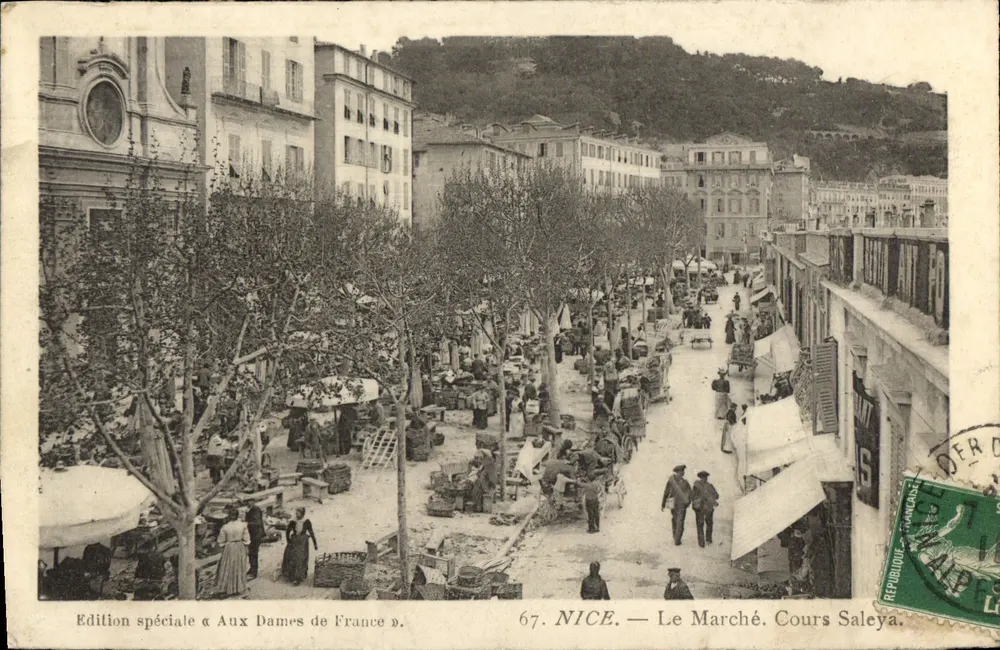 Nice — Le Marché. Cours Saleya — Édition spéciale « Aux Dames de France » - Frente