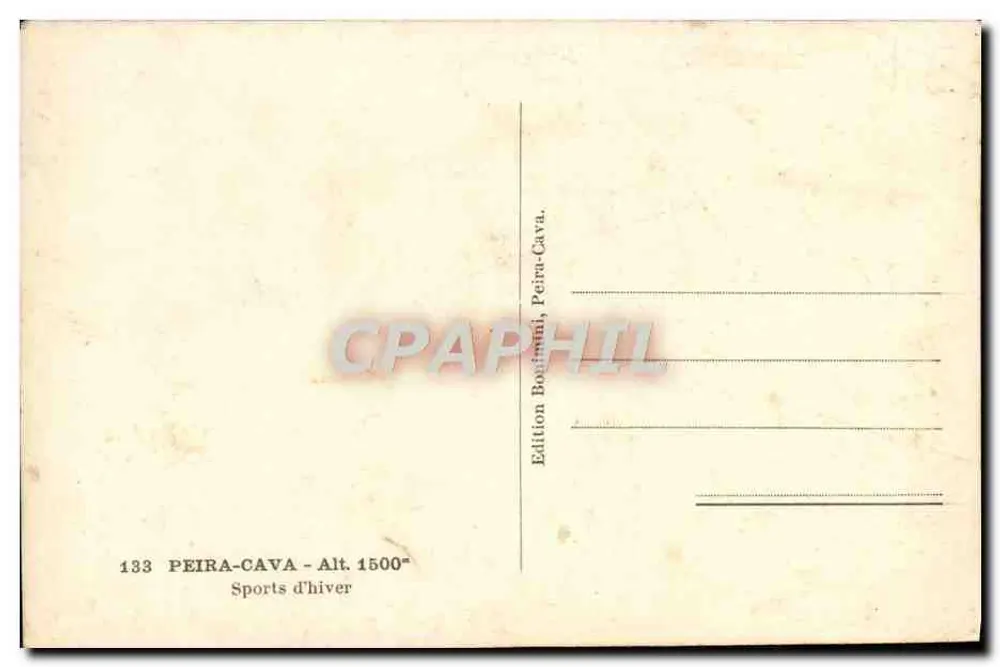 Peira-Cava — Sports d'hiver — Édition Bogianni, Peira-Cava - Verso