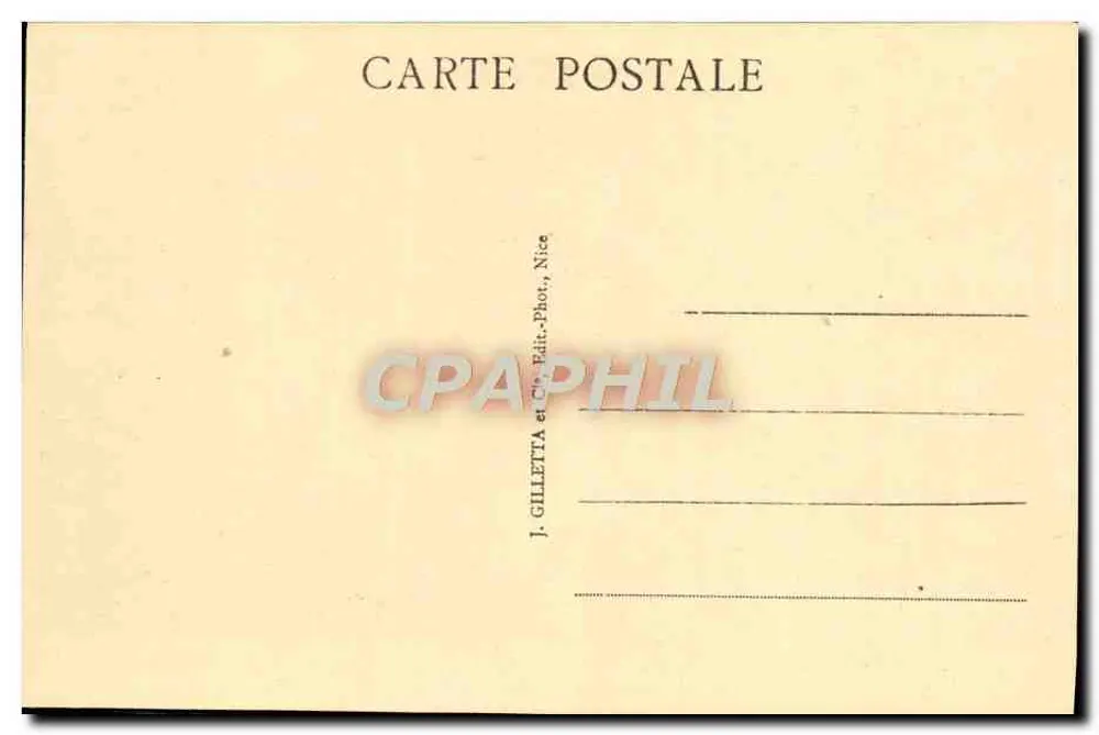 Route de PEIRA-CAVA - Umgebung von Nice - Die Kurven des Col Saint-Roch — J. Gilletta, Nice - Rückseite