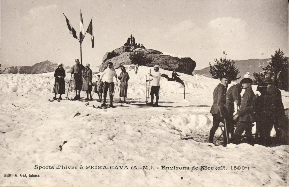 Winter-Sport in PEIRA-CAVA (A.-M.) - Umgebung von Nice (Höhe 1500m) — Edit. A. Gal, Tabacs - Vorderseite
