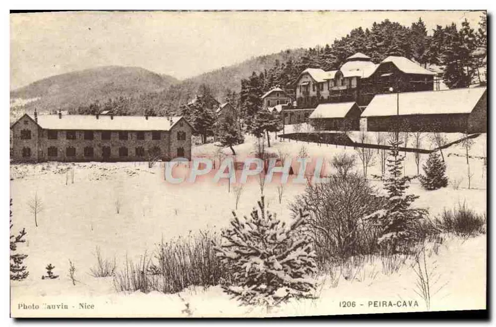 Peira-Cava — Vista invernal com edifícios nevados — Foto Lauvin - Nice, n°1206 - Frente