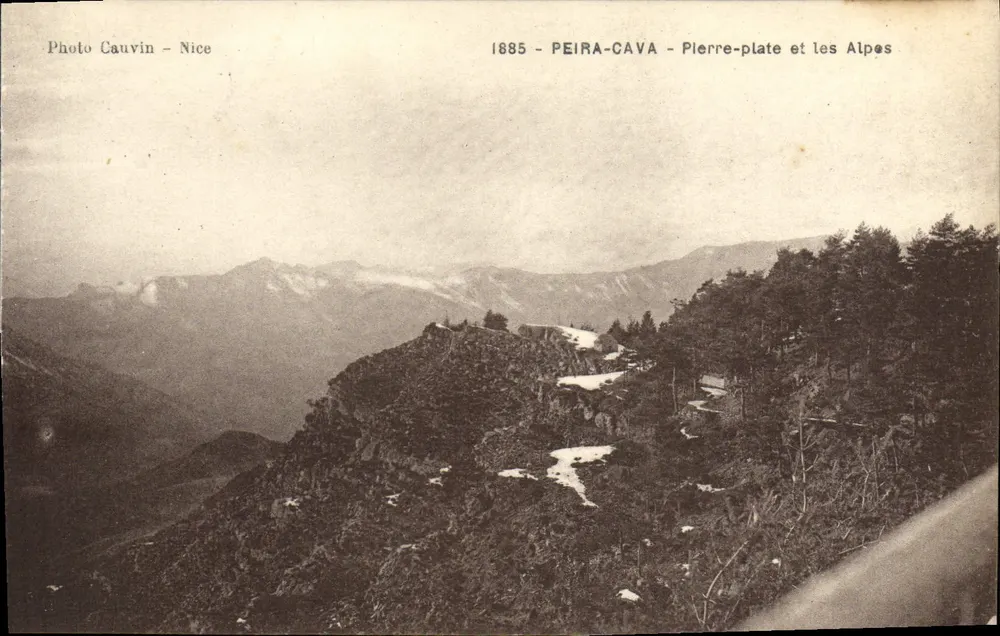 Pierre-plate und die Alpen — 1885 — Photo Cauvin - Nice - Vorderseite