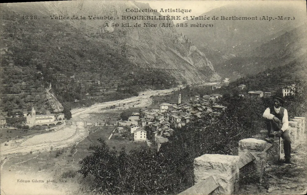 Tal der Vésubie - Roquebillière und Tal von Berthemont (Alpes-Maritimes) — Künstlerische Sammlung, n°1228, Edition Giletta, Nice - Vorderseite