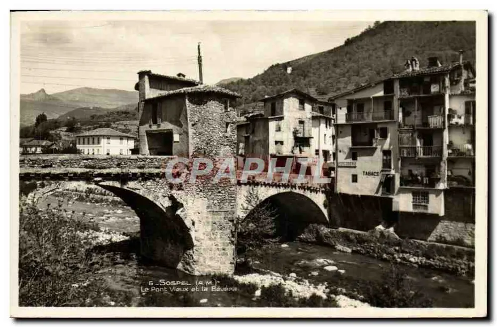 Sospel (A.M.) — Der alte Brücke und die Baverèa — unbekannter Verlag - Vorderseite