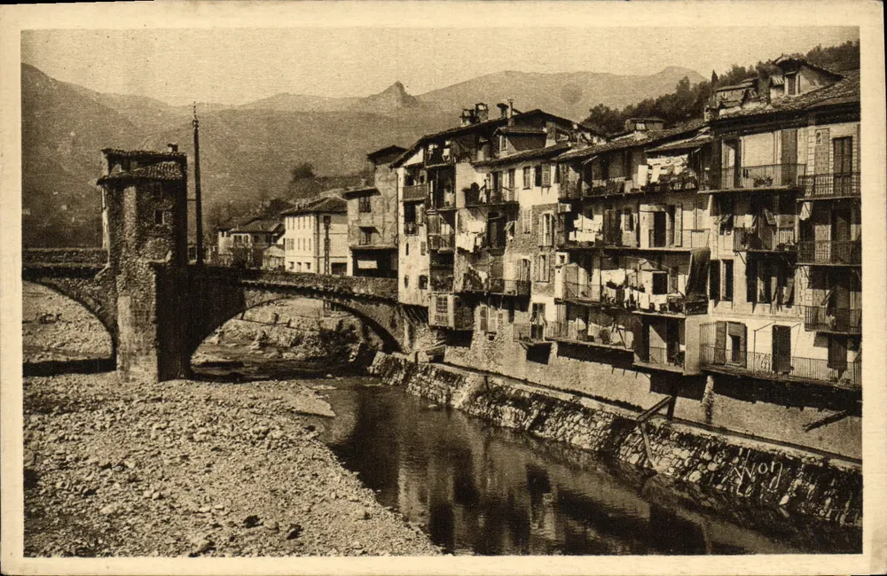 Sospel — Vieilles Maisons sur la Bévéra — Édition d'Art YVON, Nice - Recto