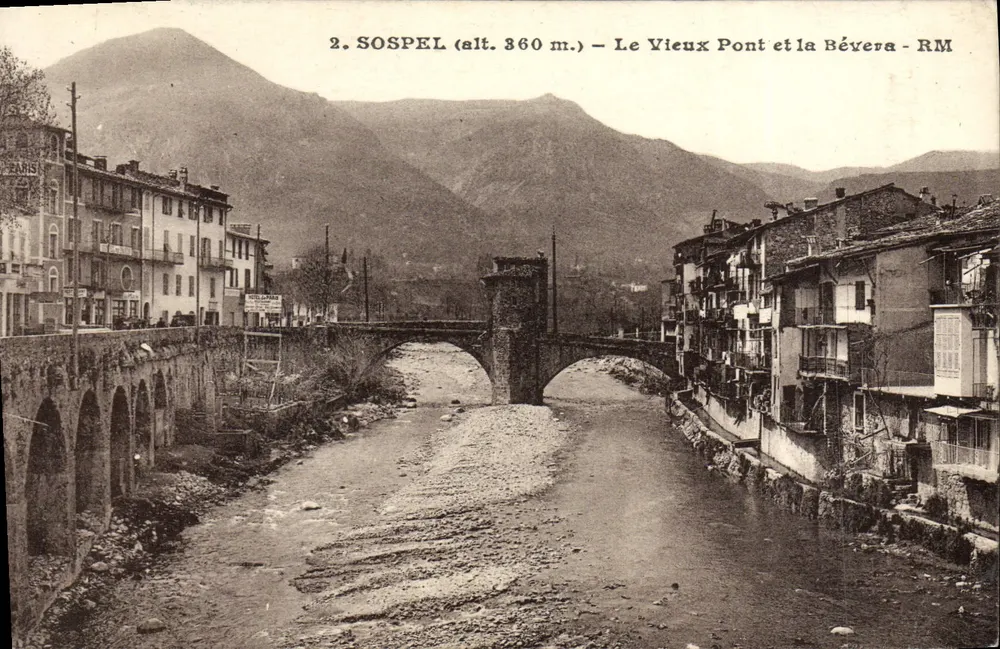 Sospel (alt. 360 m.) — Le Vieux Pont et la Bévera - RM - Recto