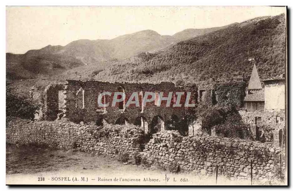 Sospel (A.M.) — Ruínas da Antiga Abadia — F.L. édit. - Frente