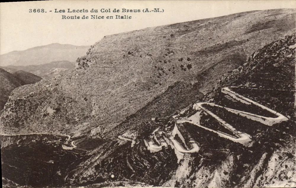 Die Schleifen des Braus-Passes (A.-M.) — Route nach Nice in Italien — J. Gilletta et Cie, Nice - Vorderseite