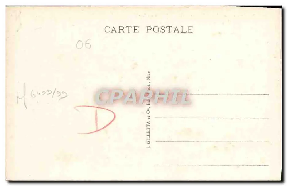 Die Schleifen des Braus-Passes (A.-M.) — Route nach Nice in Italien — J. Gilletta et Cie, Nice - Rückseite